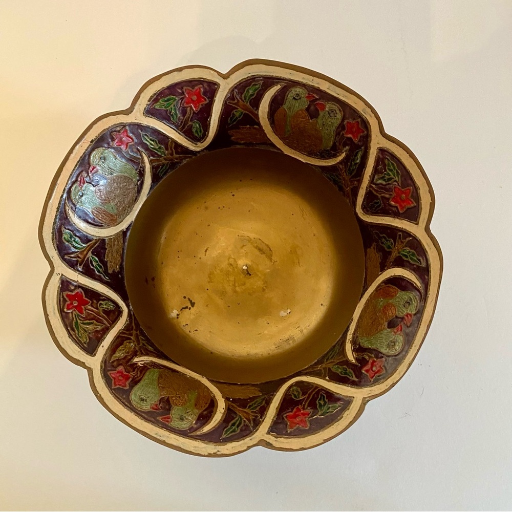Decorative Brass Bowl. Made in India. 3.9 lbs Vintage